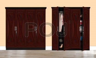 Paris 4 Door Wardrobe With 2D Pattern On Door